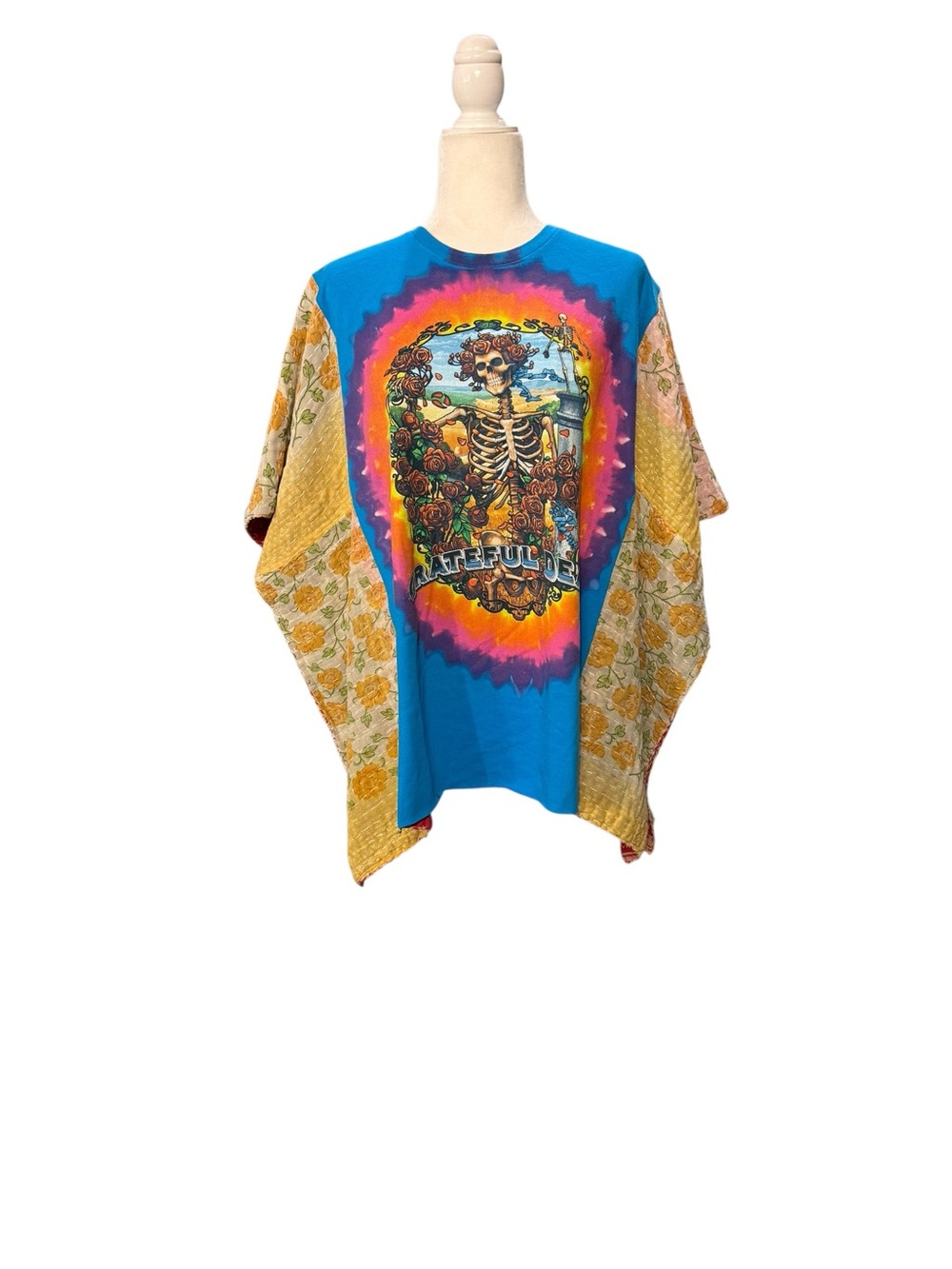 Handcrafted Upcycled Grateful Dead Kantha Tunic One Size - Picture 6 of 11